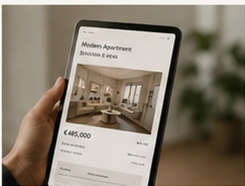 Property listing viewed on a tablet screen
