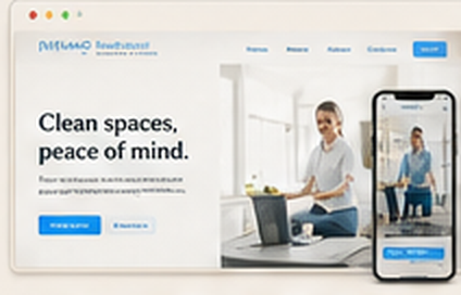 Cleaning service website template concept shown on desktop and mobile