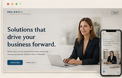 Consultant website template concept shown on desktop and mobile